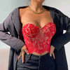 Women Floral Lace Off The Shoulder Crop Tube Top Sexy Strapless Sleeveless Bandeau Tops Y2K Going Out Night Club Party Crop Tops