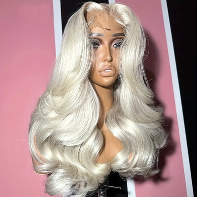 Charisma Synthetische Lace-Front-Perücken Platinblonde Perücke Lange Perücken Lose Welle Klebstofffreie Lace-Perücke Vorgezupfte Haarlinie Perücke Für den täglichen Gebrauch