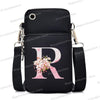 Damen Kuriertasche Kleine Handtasche Umhängetasche Geldbörse für Handy Sakura 26 Alphabet-Druck Münzgeldbörse Damen Kartenhalter