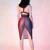 Sexy Women Sheer See Through Micro Mini Dress Oil Shiny Bandage Tight Packet Hip Step Dress Cosplay Maid Pencil Dress