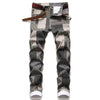2023 New  Casual Mens Cotton Jeans Elastic Slim Skinny White Camouflage Printing Jeans Male Thin Denim Pants Vaqueros Hombre