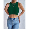 Women's Solid Ribbed Crop Tank Top Casual Sleeveless Basic Summer Top Comfortable Fit Fashionable Trendy