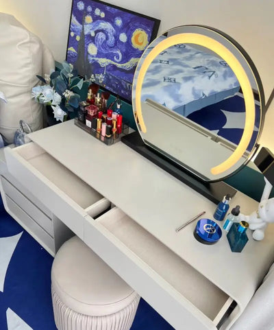 Schminkspiegel mit Beleuchtung LED Runder Make-up-Spiegel für Schlafzimmer mit 15-facher Vergrößerung Smart Touch Dimmbar 3 Modi 360° Drehbar