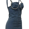Camisole Dress Sexy Sleeveless Women Denim Dresses Solid Spliced Sheath Slim Washed Distressed 2025 Summer Wrap Buttocks
