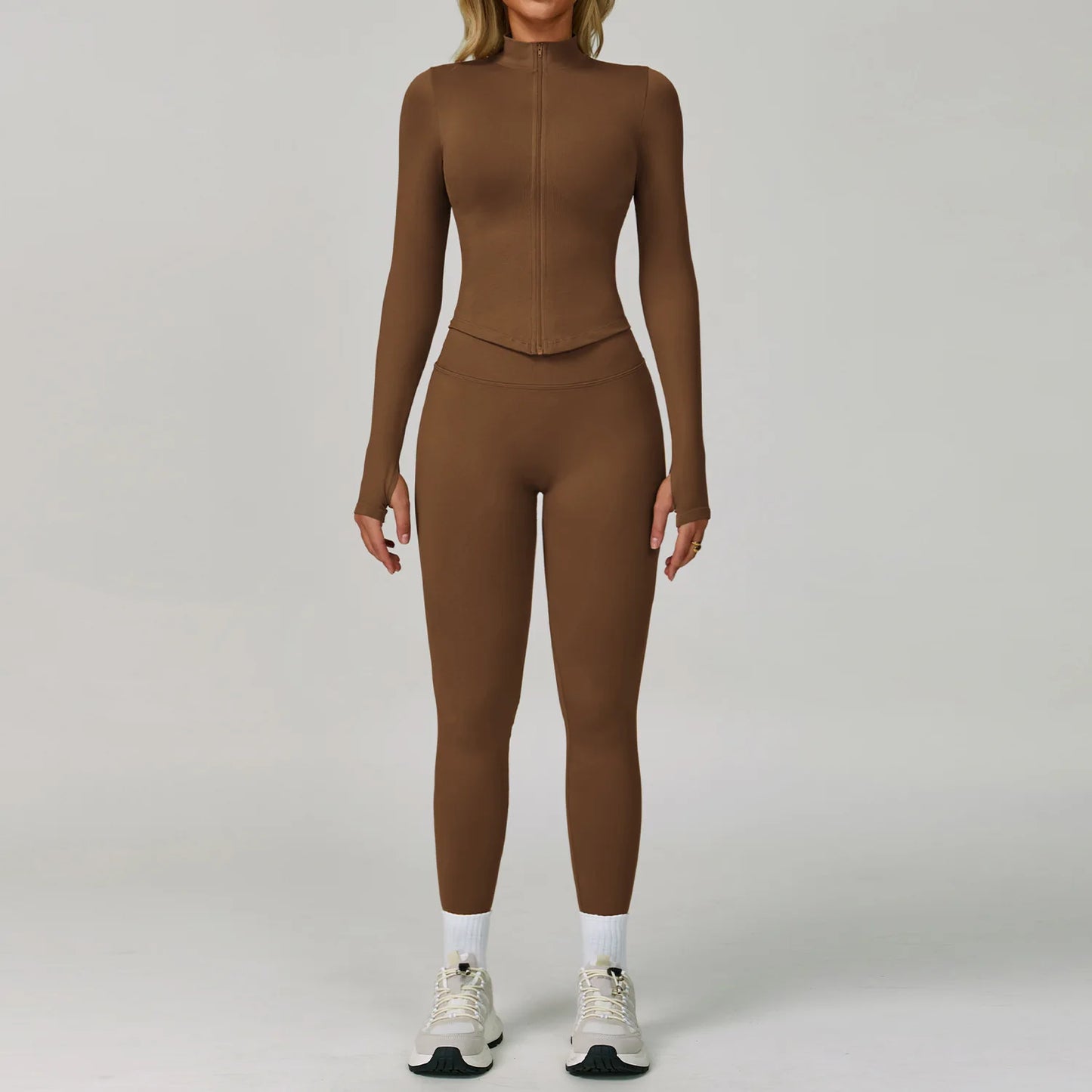 SWELTERING 2/3PCS Seamless Yoga Set Gym Clothes Sportswear Fitness Suits Women Workout Bra Crop Top Long Sleeve Sports Suits