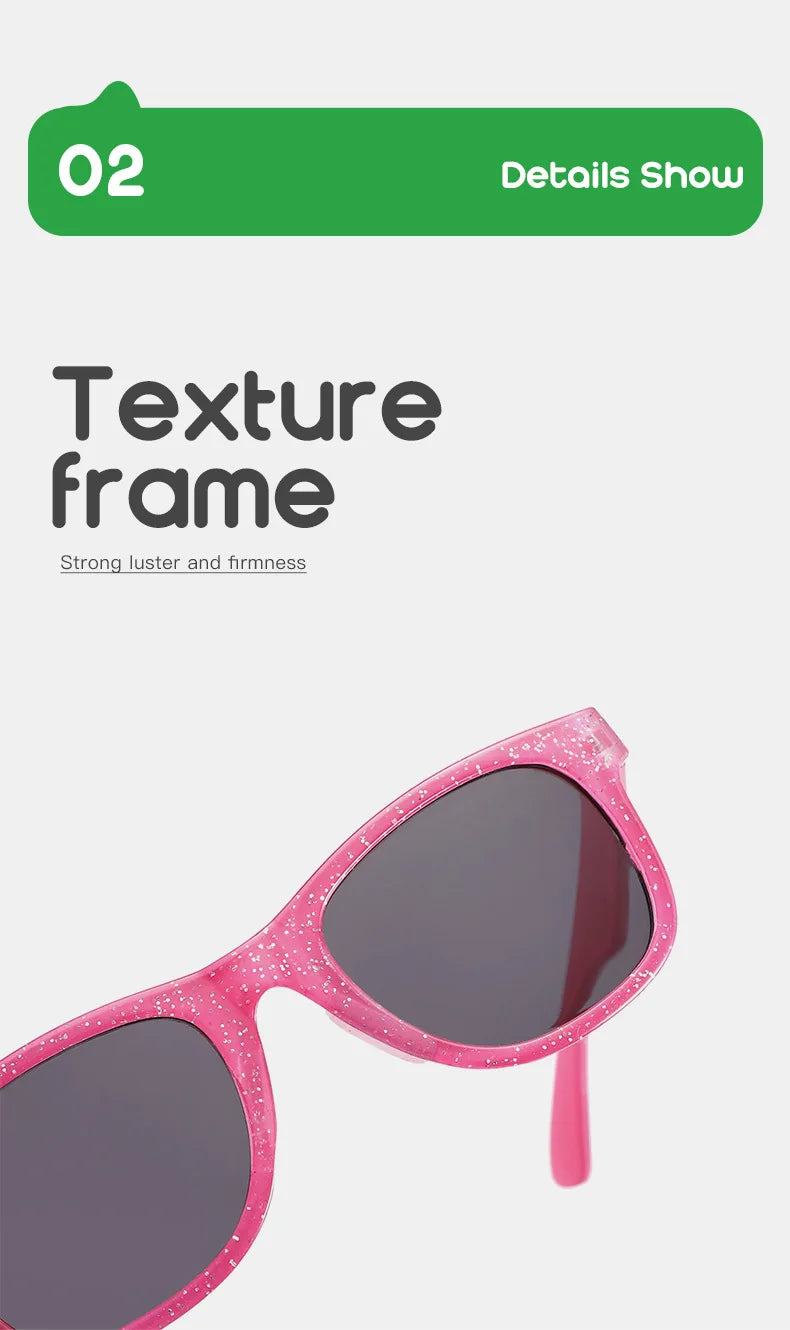 2024 Neue trendige coole bunte glänzende quadratische Sonnenbrille für Kinder Mädchen Trendige modische süße Sonnenbrille Kinderbrille