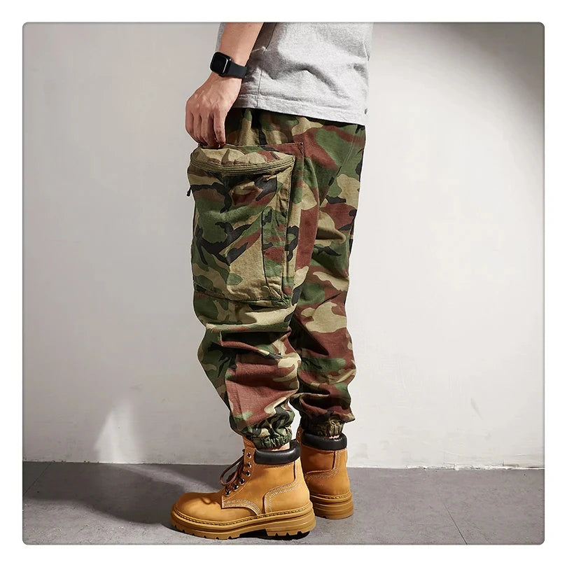 Plus Size American Outdoor Function Camouflage Tactical Cargo Pants Men Trousers Japanese Harajuku High Quality Baggy Joggers