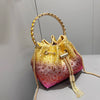 Handhabung Strasssteine Abend-Clutch-Tasche Geldbörsen und Handtasche Luxus Designer Umhängetasche Glänzende Kristall-Clutch-Geldbörse Eimer-Tasche