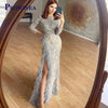 Prowinea Classic Mermaid Prom Dress Crystals Pleat Sweep Train Gala Formal Party Gown Vestidos De Fiesta Customized Plus Size