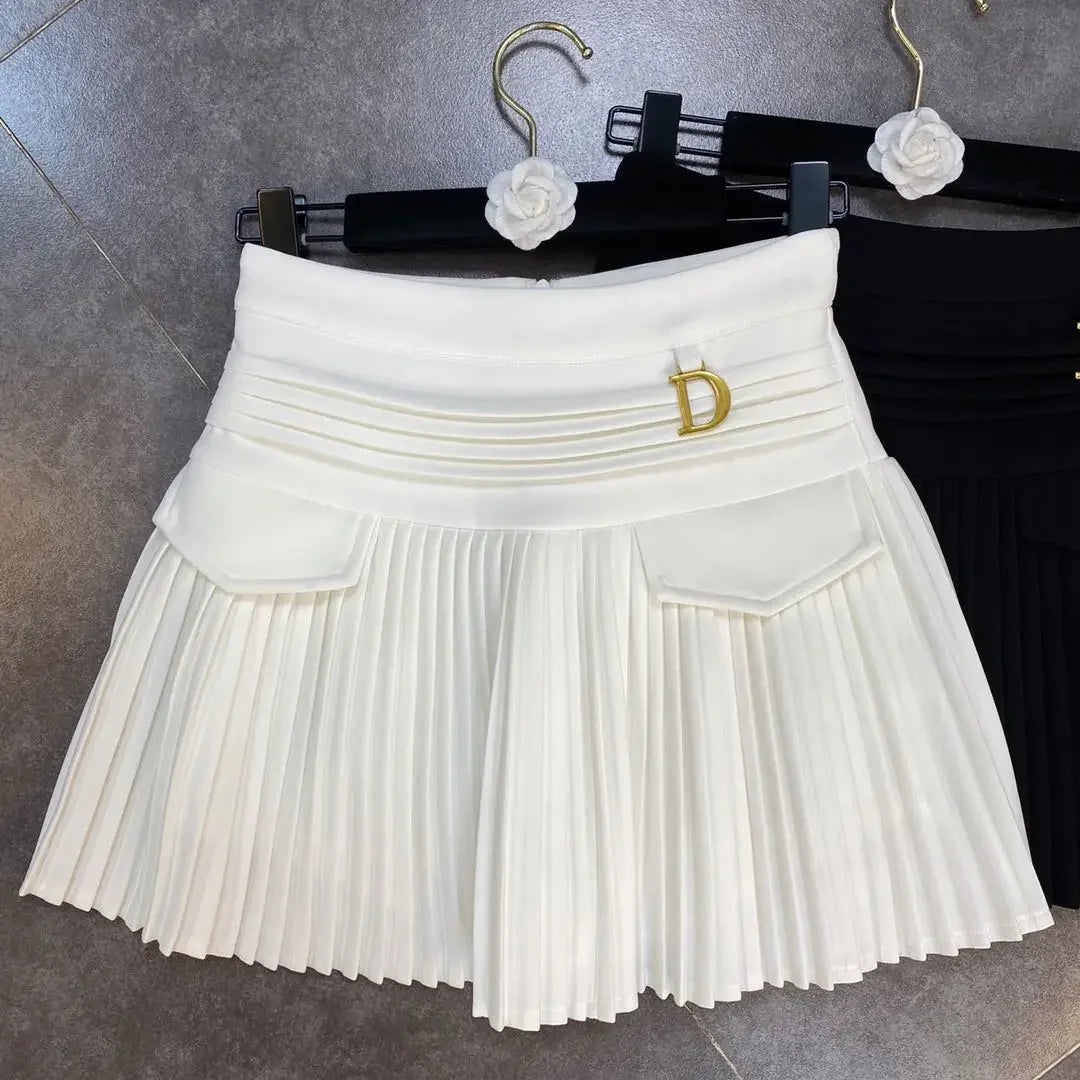 2024 Spring Summer New Arrivals High Waist Short Mini Pleated Skirt Streetwear Women Slim Fashion Korea Kawaii A Line Skirt