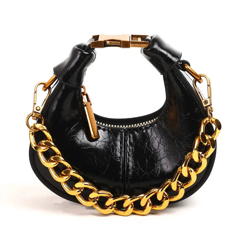 2024 Herbst Winter Mini Umhängetaschen für Damen Luxus Halbmond-Handtaschen für Damen Handtaschen mit Griff Weibliche kleine Tasche