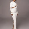 Articat-Women's Split Long Sleeve Midi Dress, Sexy Hollow Out, Split, Irregular, Irregular, Party, Club, Evening