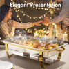 4 Pack 8QT Chafing Dish Buffet Set Stainless Steel Food Warmer Chafer Complete  Chafing Fuel Holder for Party Catering,
