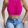 Women's Solid Ribbed Crop Tank Top Casual Sleeveless Basic Summer Top Comfortable Fit Fashionable Trendy