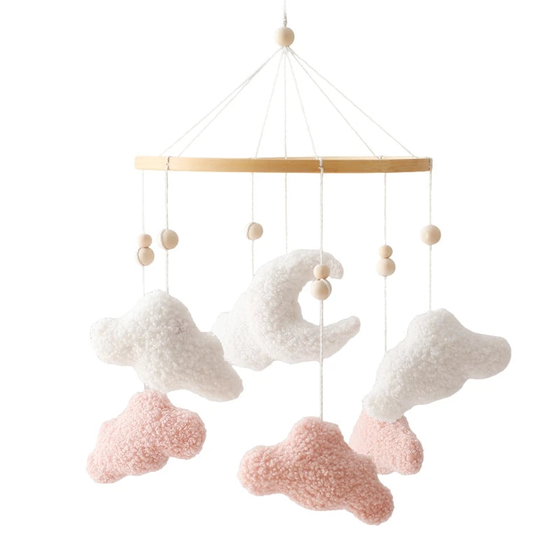 Baby-Kinderbett-Mobile-Rassel-Spielzeug 0-12 Monate Säugling Weicher Filz Teddy Samt Rosa Bär Bettglocke Hängendes Spielzeug Halterung Babybett Mädchen Spielzeug