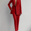 Pant Suits Women Blazer Double Breasted Blazers Ankle Length Pencil Pants Two Pieces Solid Office Lady Summer Slim Fit 2025