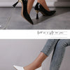 Schuhe Damen 2024 Trend Neue Sommer Rote Absätze Elegante Damen Schwarze Pumps mit Absatz Spitz zulaufende Pumps Kleid Leder Weiße Damenschuhe