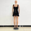 Damen Partykleid Ärmellos Glänzende Pailletten Feder Abendkleid Sexy schulterfrei rückenfrei Mini Formelle Ballkleider HXY8