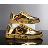 New Gold Sneakers Couple Shoes Luxury Casual Glitter Sneakers Men Hip-hop Streetwear Skateboard Shoes Men Flat Designer Footwear