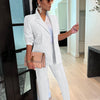 CM.YAYA Elegant Solid Blazer Suit and Pants Two 2 Piece Set  Women 2023 Autumn Winter Classic OL Street Outfit Tracksuit