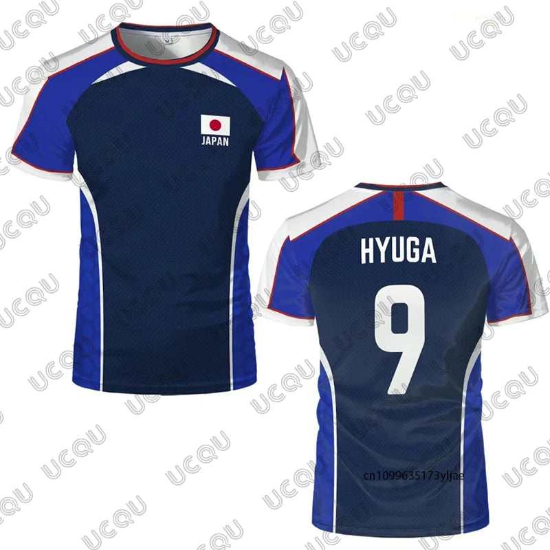2026 Summer Anime Captain Tsubasa Japanese Flag Football Jersey T-shirt For Men Women Quick-drying Sports Tees Casual Kids Tops