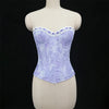 Sexy Women Pink Overbust Corset Crop Top Sweet Lace Patchwork Slim Fit Strapless Bustier Chic Party Summer Clothes Streetwear
