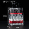 10/20pcs/lot Transparent Soft PVC Gift Tote Packaging Bags with Hand Loop Clear Plastic Handbag Cosmetic Bag