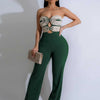 Damen Sommer Trägerloser Jumpsuit Sexy Einteiler Outfits Cut Out Taille Party Jumpsuit Kleidung Damen Langer Rückenfreier Overall