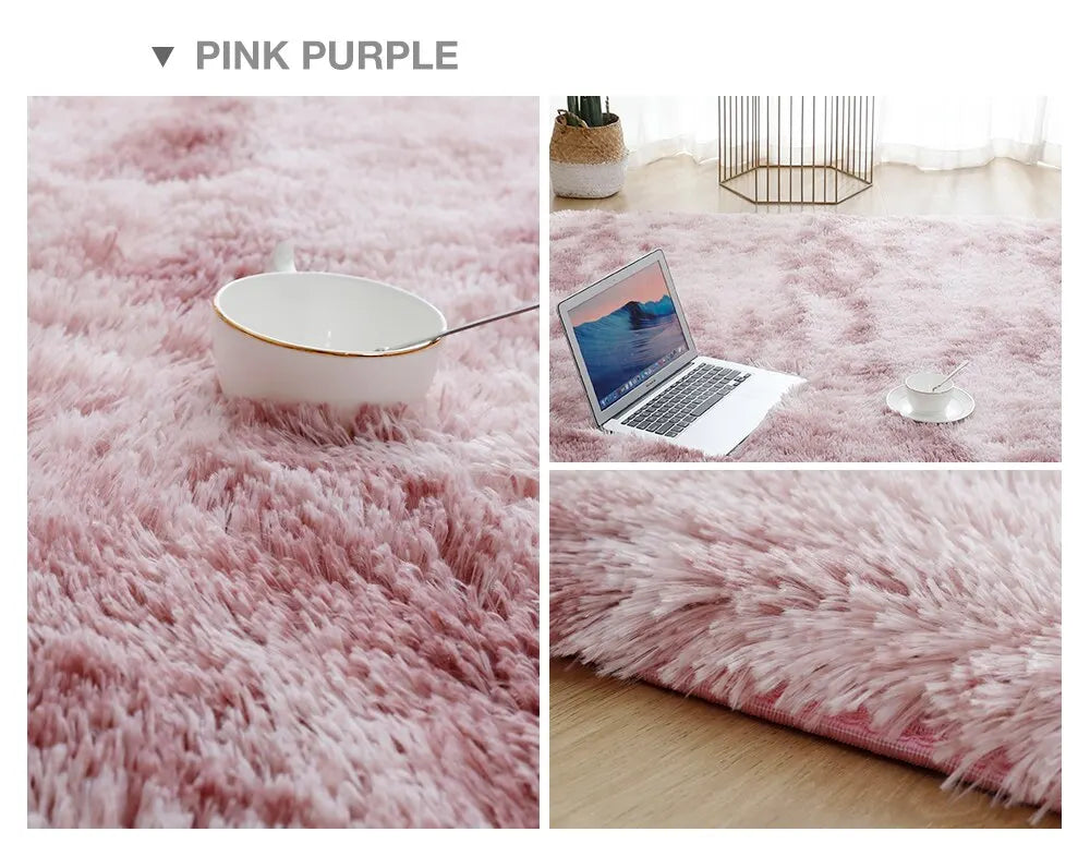 Grauer Teppich für Wohnzimmer Plüsch Teppich Schlafzimmer Boden Flauschige Matten Anti-Rutsch Home Decor Teppiche Weiche Samt Teppiche Kinderzimmer Decke