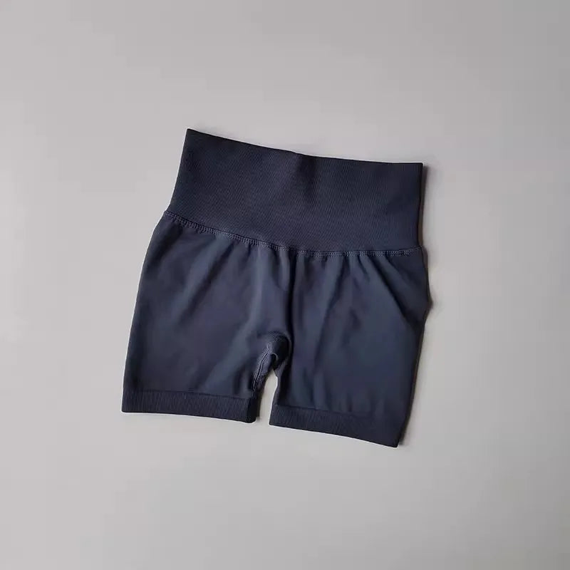 Summer High-Waist Women's Yoga Shorts Breathable Fitness Butt Lift Sports Running Shorts Cycling Push-Up Workout Gym Shorts