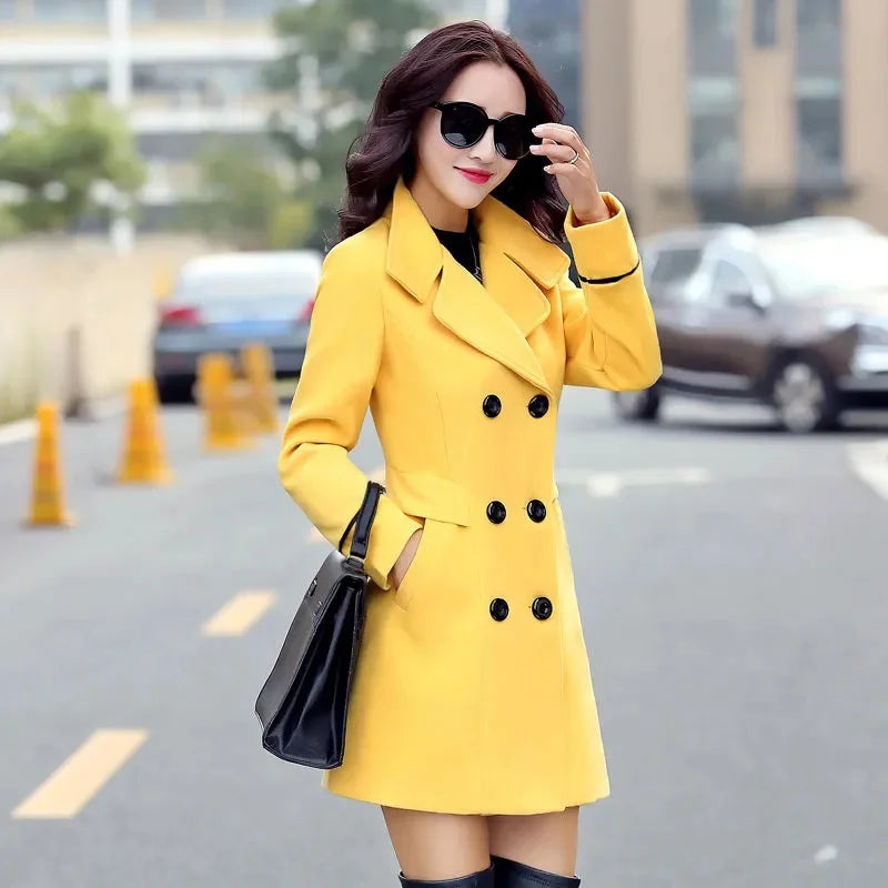 Woman Autumn Winter Jacket 2026 Wool Coats For Women Overcoat Double-breasted Woolen Jackets For Women Outerwear