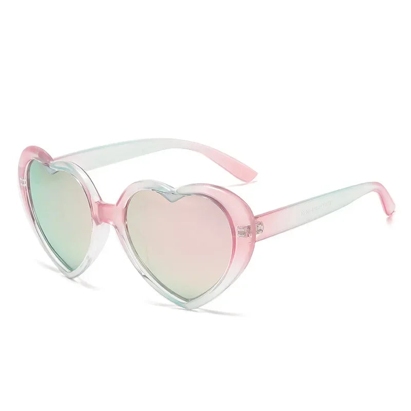 Neue herzförmige polarisierte Sonnenbrille für Damen, modisch, süß, Retro, Vintage, Verlaufs-Sonnenbrille, UV400-Schutz, Unisex-Brille
