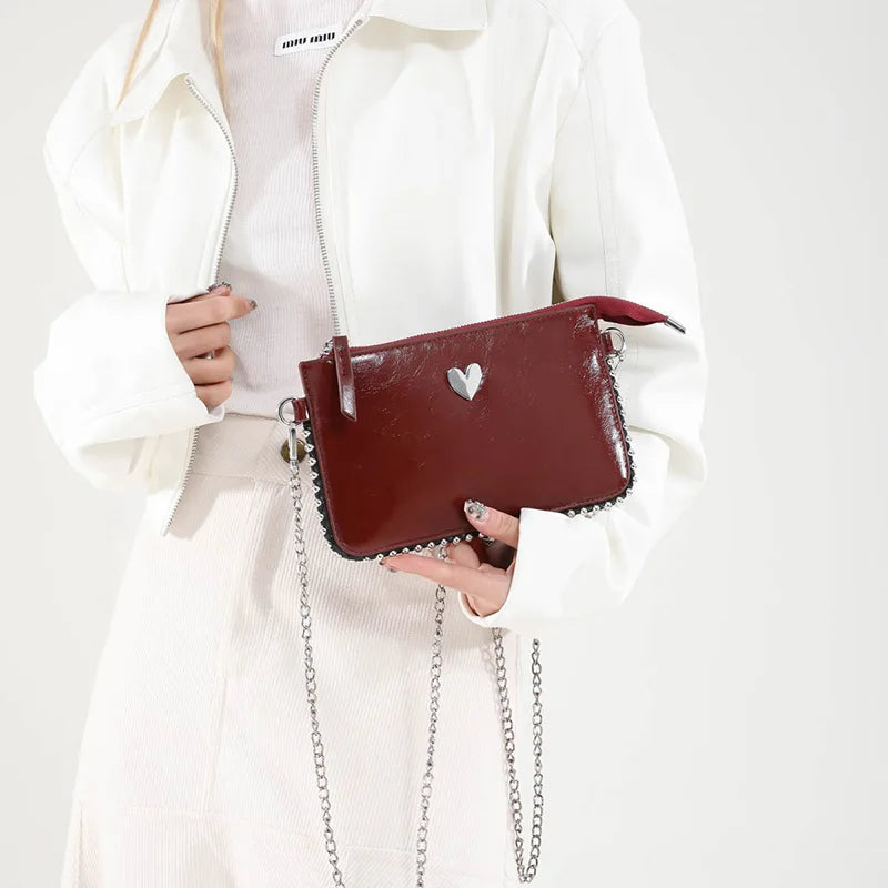 Einfarbige Design-Umhängetaschen für Damen, Mode-Ketten-Handytaschen, Mode-Schulter-Kuriertasche, Sac A Main weiblich