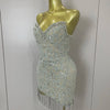 Luxury Sparkle Diamond Tassel Halter Cocktail Dress 2025 Women Elegant Evening Formal Gowns Wedding Party Dresses Stage Costumes