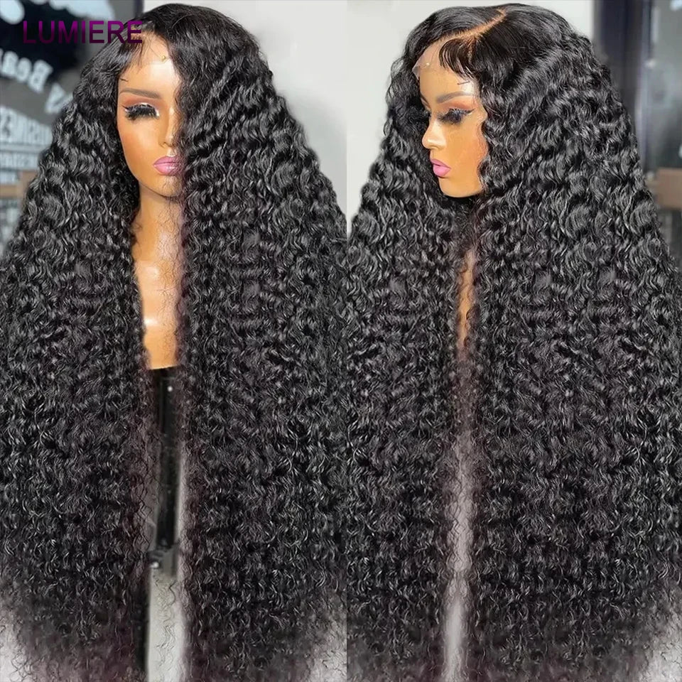 Mongolian Afro Kinky Curly Human Hair Bundles With Closure Deep Curly Hair Weave Bundles With Frontal Closure Hair Extensions