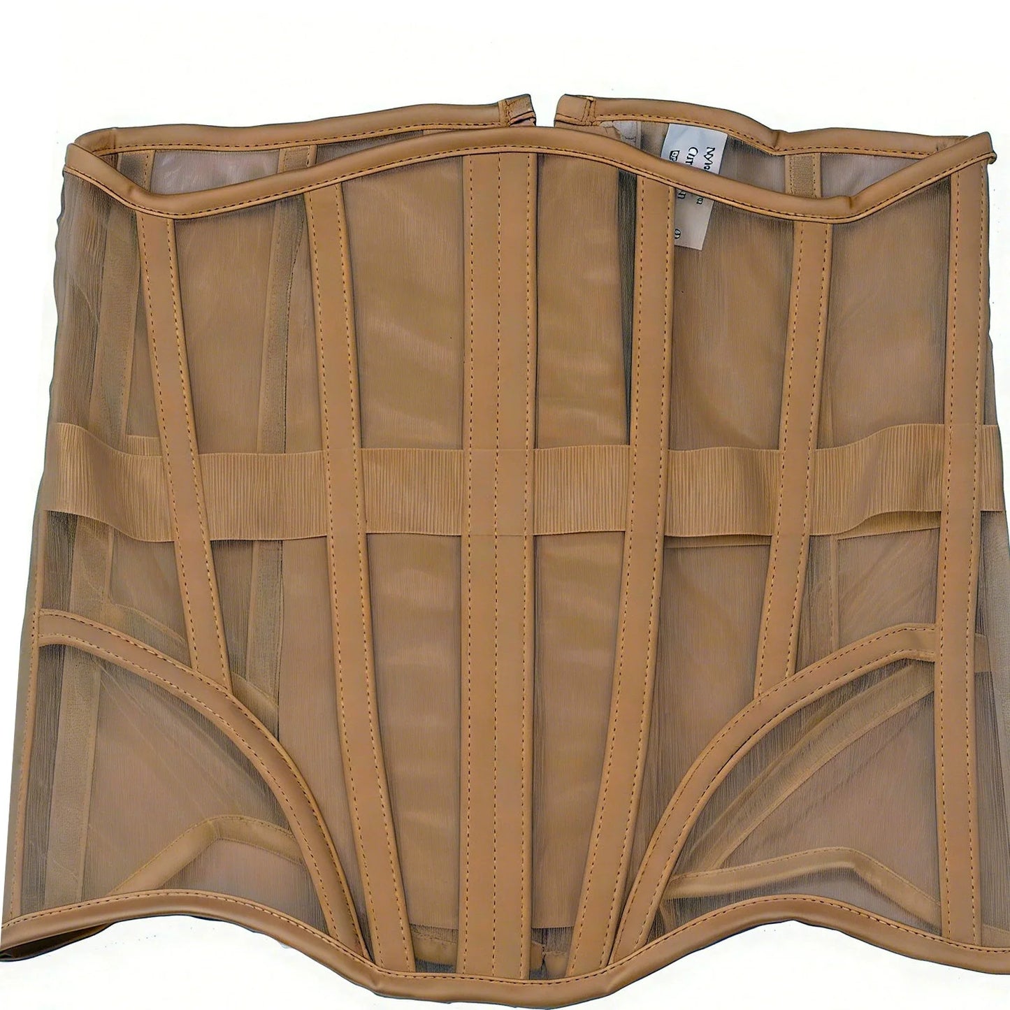Women Abdomen Tight Corset Crops Under Bust Bustiers Breathable Mesh Waist Girdle With Bones Slimming Lace Up Bodices