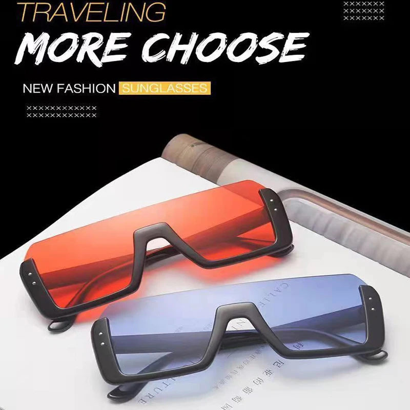 Neuartige Sonnenbrillen für Herren und Damen – modische, mehrfarbige große Rahmen, quadratisch, rundes Gesicht, Retro-Integrationsbrille