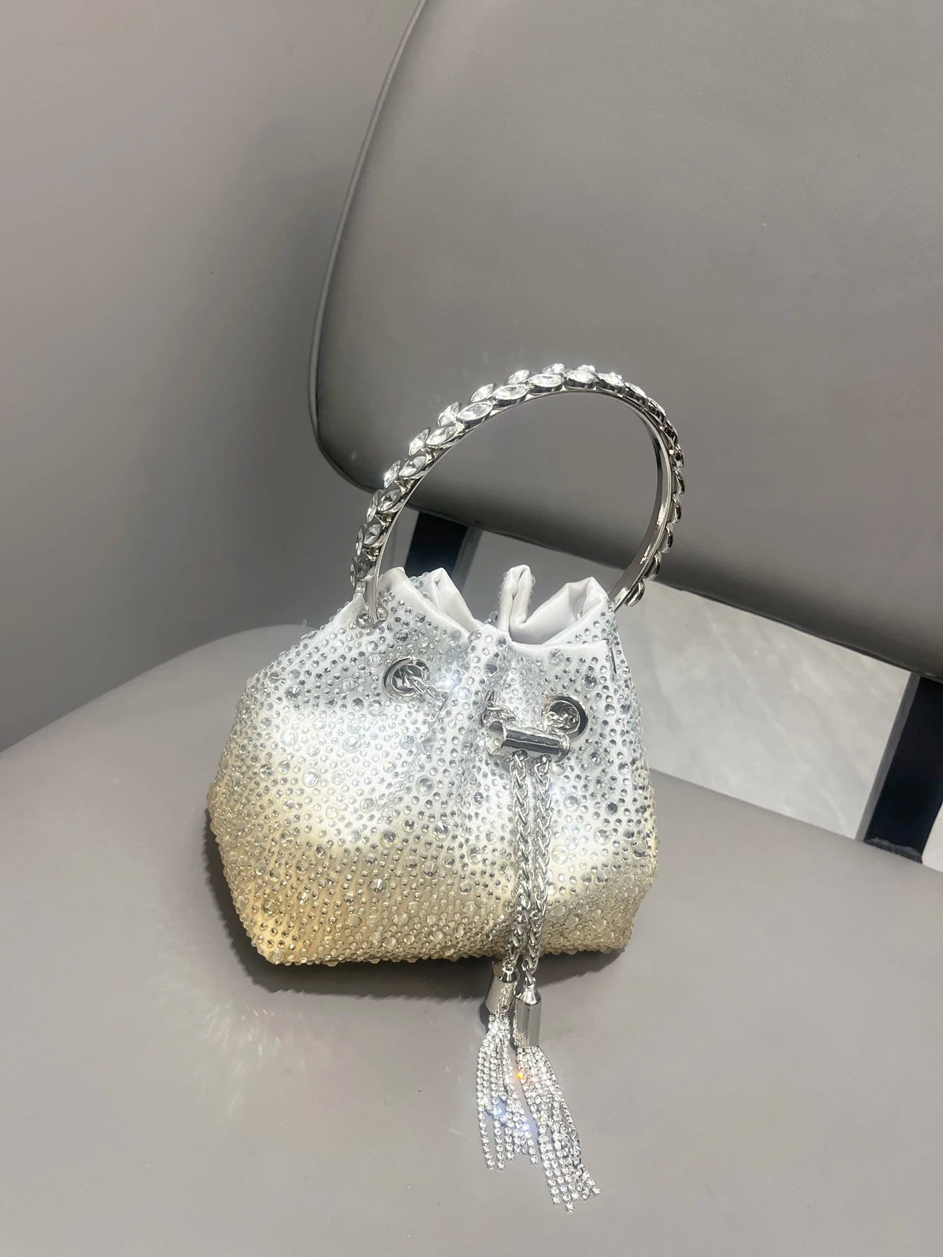 Handle Rhinestones Evening clutch Bag Purses and handbag luxury Designer shoulder bag Shiny Crystal Clutch purse bucket bag