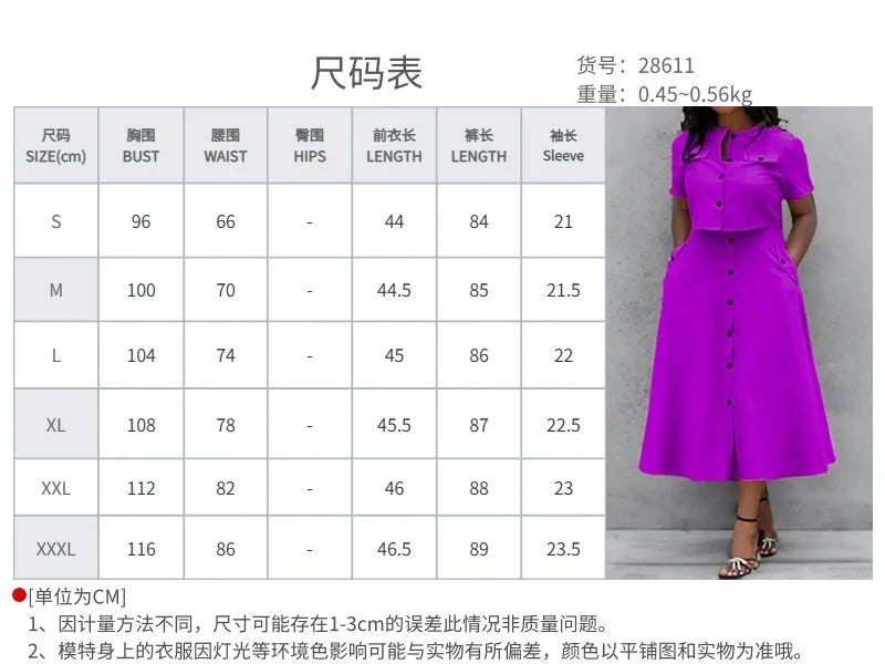 Office Elegant Crop Shirt Skirt Two Piece Sets Women Fashion Short Sleeve Button Shirts Outfits Spring Summer Dress Casual Suit