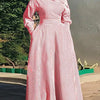 VONDA 2024 Women Elegant Striped Maxi Dress Bohemian Sundress Casual Loose Off Shoulder Long Sleeve Party Vestidos Robe Femme
