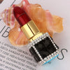 Luxury Diamond Lipstick Inflatable Lighter Mini Butane Pink Water Diamond Portable Lighter High End Women's Smoking Gift