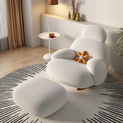 Fluffy White Wohnzimmerstuhl Modern Niedlich Boden Ergonomischer Wohnzimmerstuhl Lounge Relaxsessel Möbel Salon Home Möbel