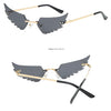 2024 new rimless glasses personalised wings runway fashion women's sunglasses