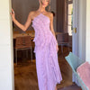 Chic pleated halter neck long vacation dress high quality purple strapless Lotus Edge Maxi Dress 2026 New Lady Vacation Gowns
