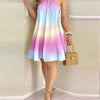 Women's Floral Print Halter Neck Boho Dress Backless Spring Summer Casual Elegant Gown for Party And Wedding