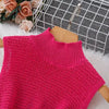 Women's Solid Color Sleeveless Round Neck Slim Fitting Fringe Fur Dress for Summer 2025