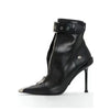 Gürtelschnalle Reißverschluss vorne Modenschau Stiefeletten Damen Herbst Winter Neu Spitz Metallverzierung Rote High Heels Ankle Boots