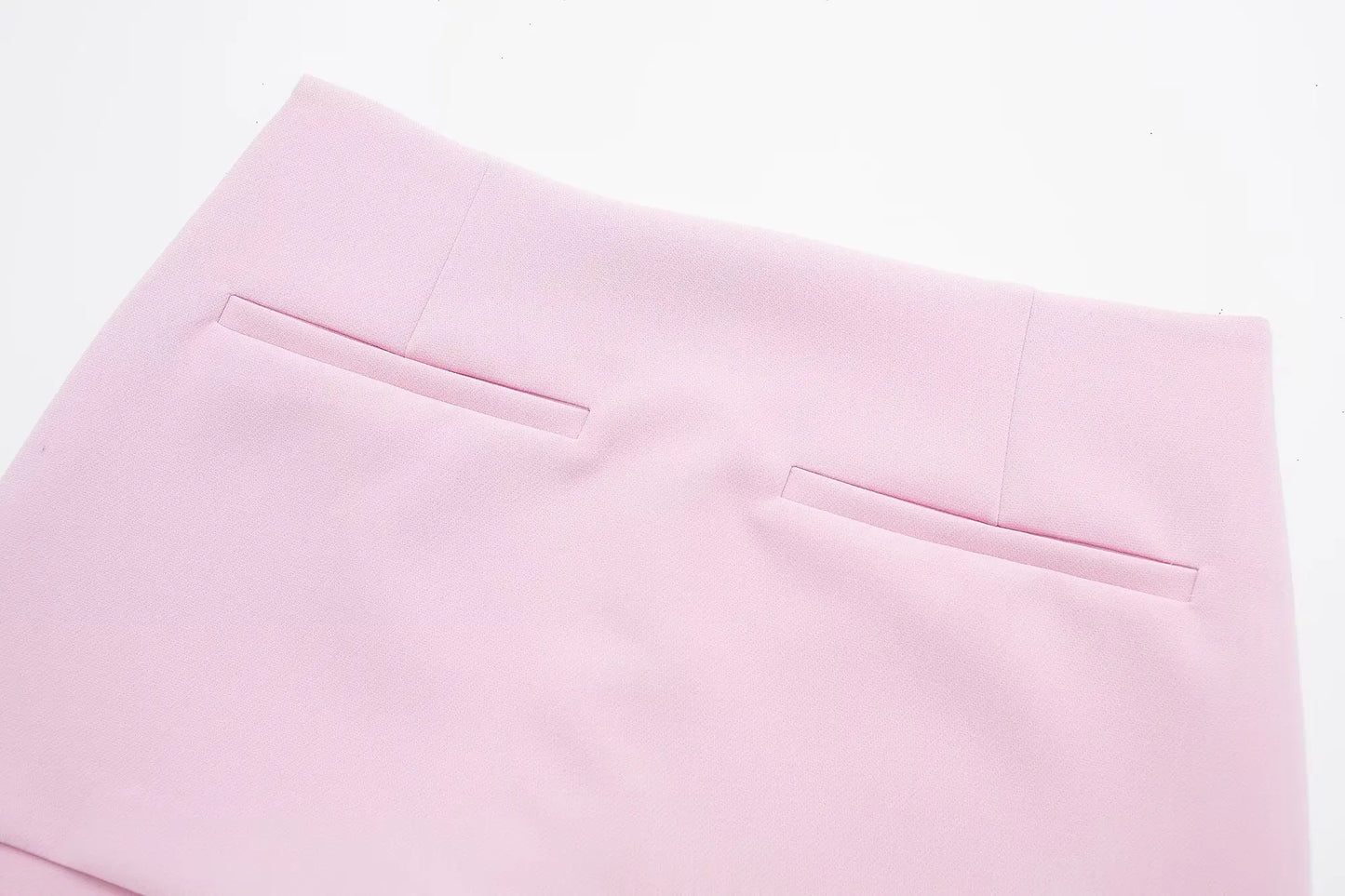 HH Women Pink 2 Piece Set Sexy V-Neck Sleeveless Backless Suspender Zipper Top+High Waist Back Pocket Mini Skirts Shorts Y2K