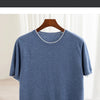 Men's T-shirt 2024 Summer New Knitted Tank Top Fashion Color Block Round Neck Pullover Sweater 100% Pure Wool Short sleeved