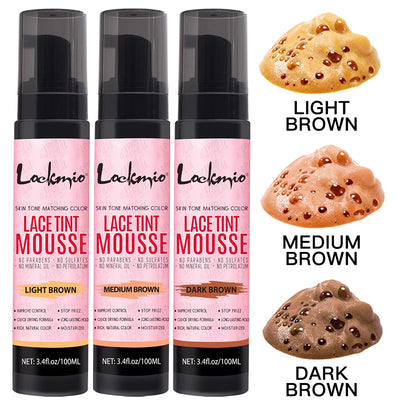 LOCKMIO Natural Lace Tint Spray Dyed Foam Mousse for Women 100ML Wigs Mesh Skin-fitting Invisible Colorant Cosplay Wig Dye Mist